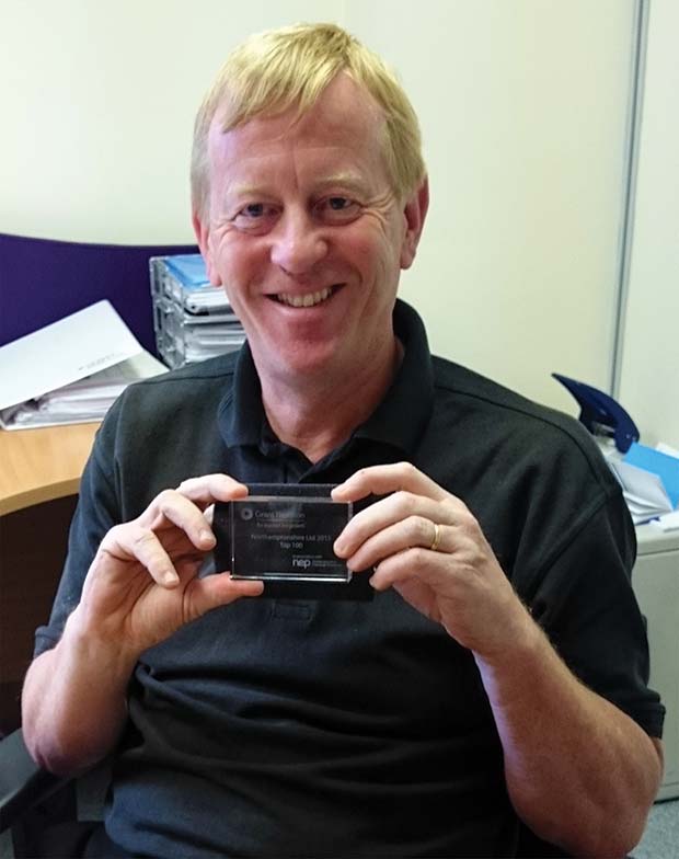 Mark-Nicholson,-Finance-Director-holding-award
