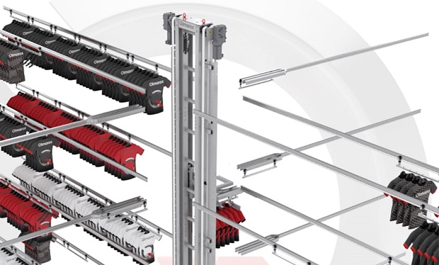 Qimarox offers a solution for vertical transport of hanging clothes